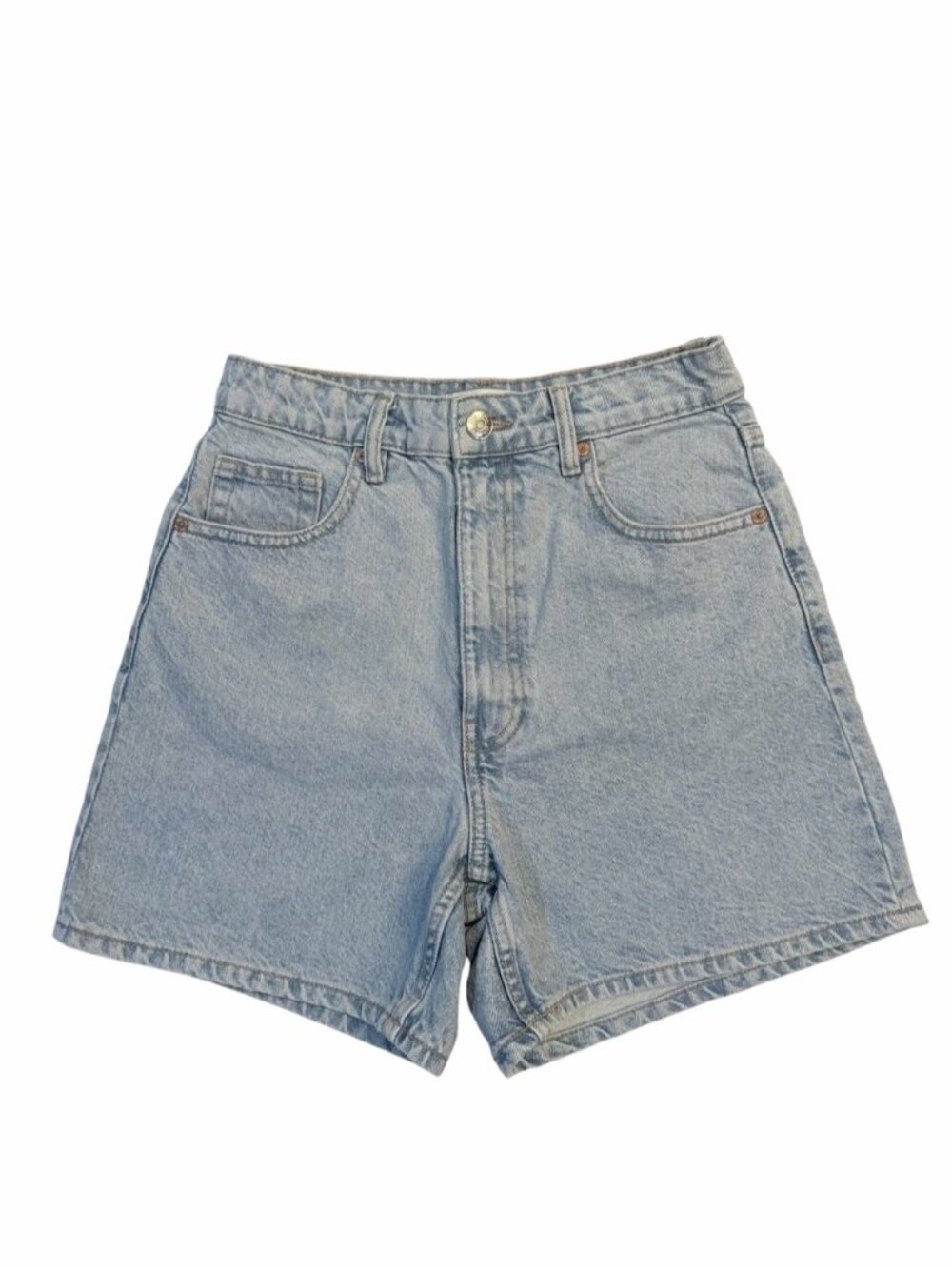 Light Blue High-Rise Denim Shorts